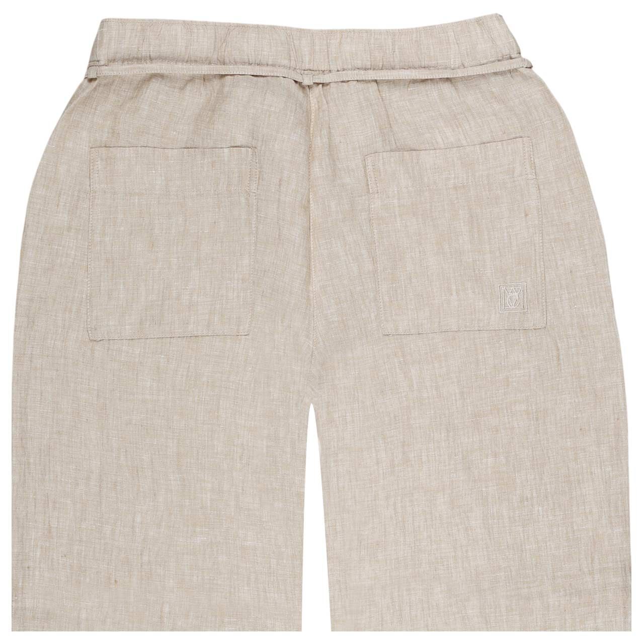 Damen 7/8 Leinenhose Chiara Belt von MAC in Beige meliert, detaillierte Rückansicht