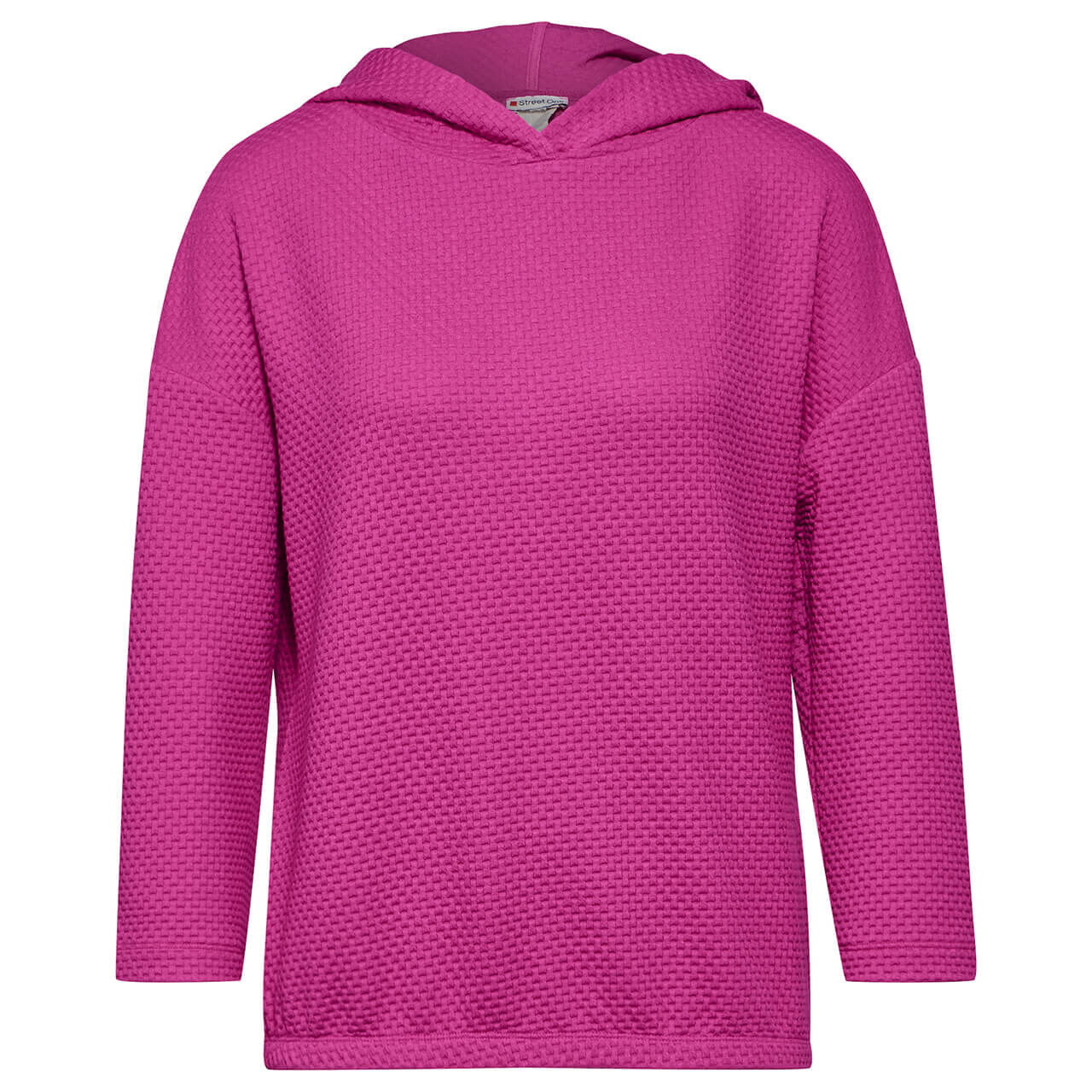 Street One Damen Hoodie 3/4 Arm Pullover Structure royal fuchsia