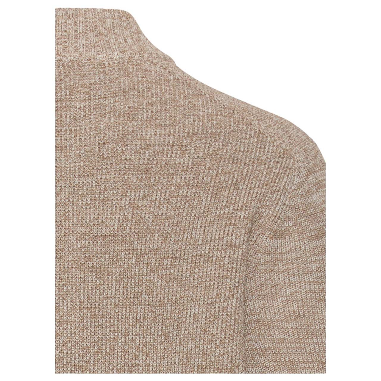 Herren Pullover Troyer von Camel active in der Farbe Beige meliert, detaillierte Rückansicht Kragen