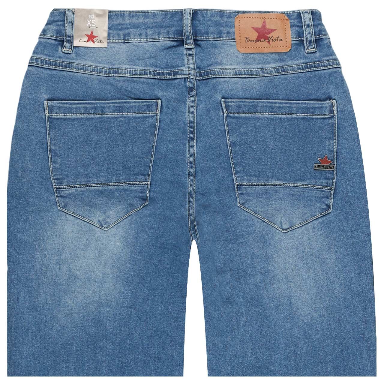 Damenjeans Anna C 7/8 Straight Stretch Denim von Buena Vista in Hellblau verwaschen, detaillierte Rückansicht