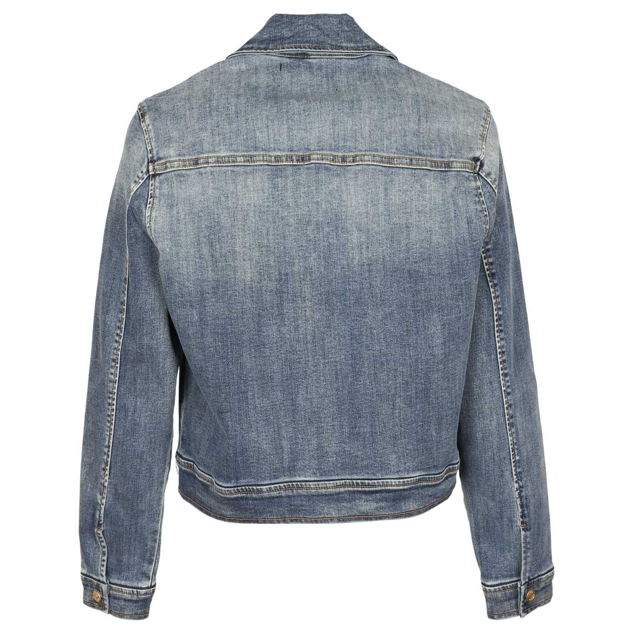 Damen Jeansjacke von Senoritas ICON in Blau angewaschen, Rückansicht