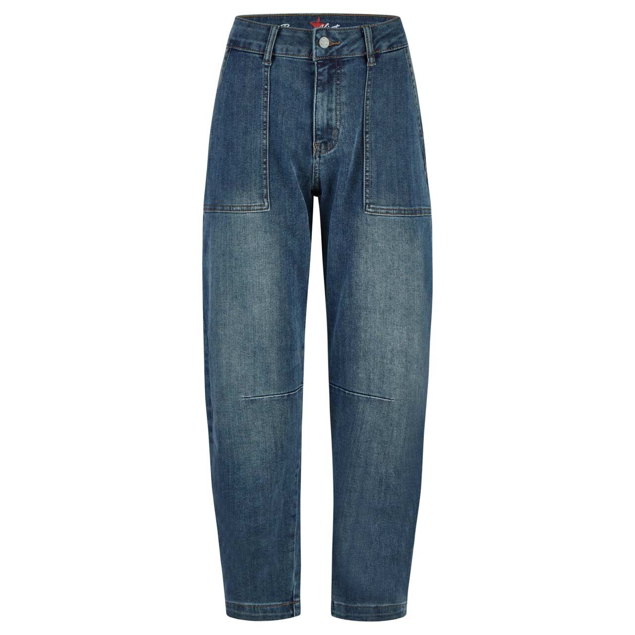 Damenjeans Barrel Worker  7/8 Stretch Denim von Buena Vista in Blau verwaschen, Vorderansicht