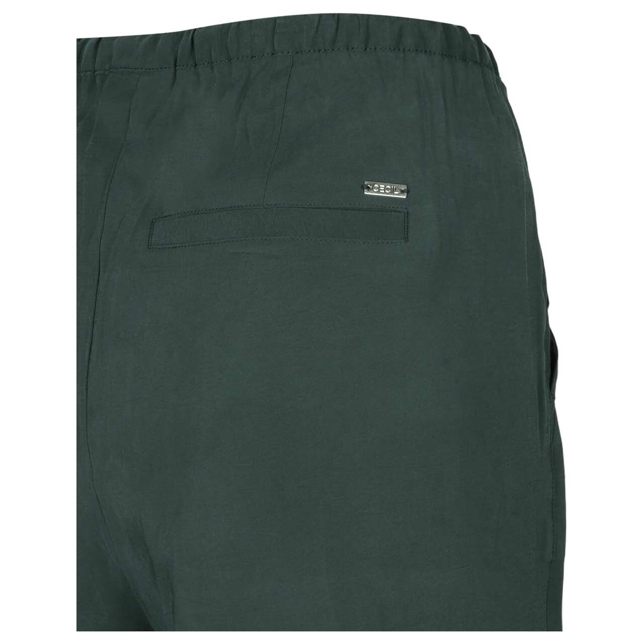 Damen Hose Neele Straight von Cecil in Dunkelgrün, detaillierte Rückansicht