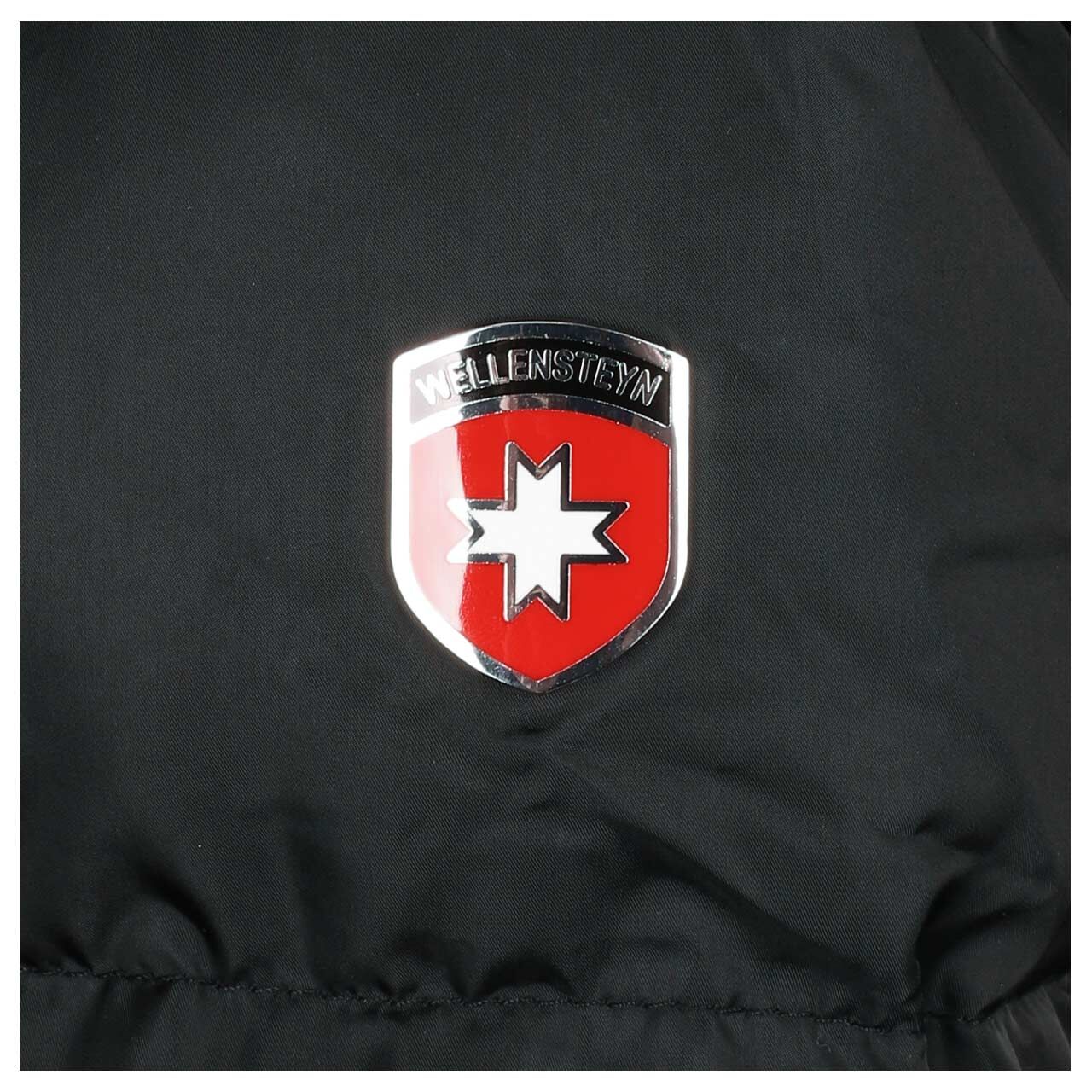 Damen Jacke Bisquit von Wellensteyn in Schwarz, Detailansicht Logo