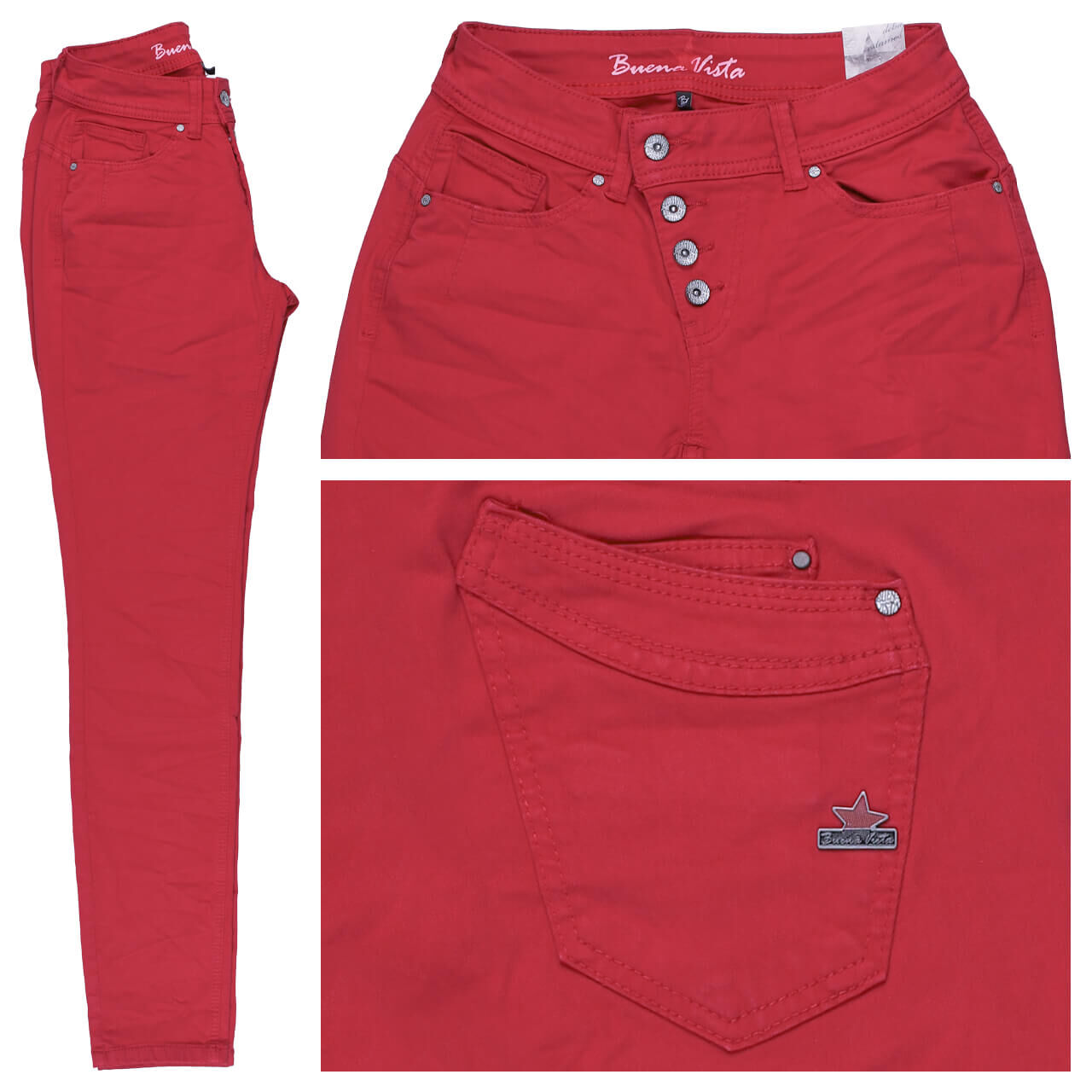 Buena Vista Malibu Stretch Twill Baumwollhose cherry red