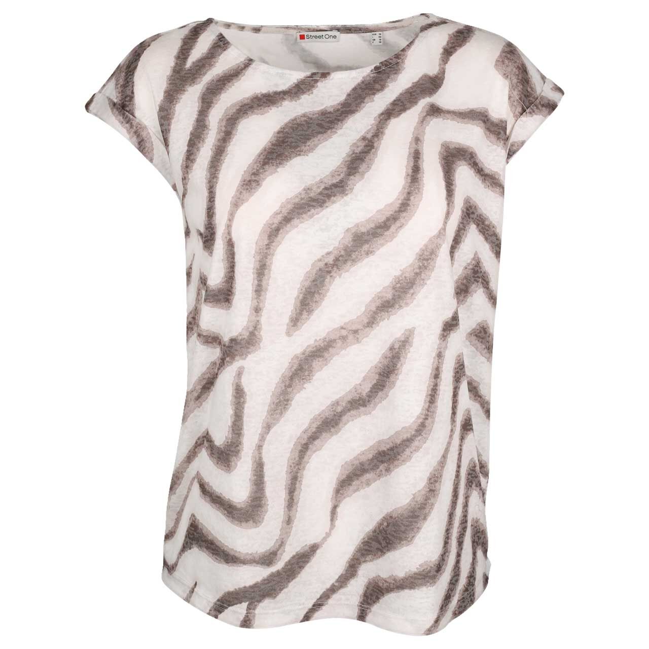 Street One Damen T-Shirt Burn Dessin tumbled beige printed
