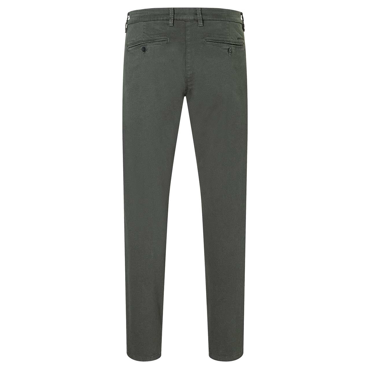 Herren Chino Baumwollhose Flexx Driver Pants von MAC in Dunkelgrün, Rückansicht