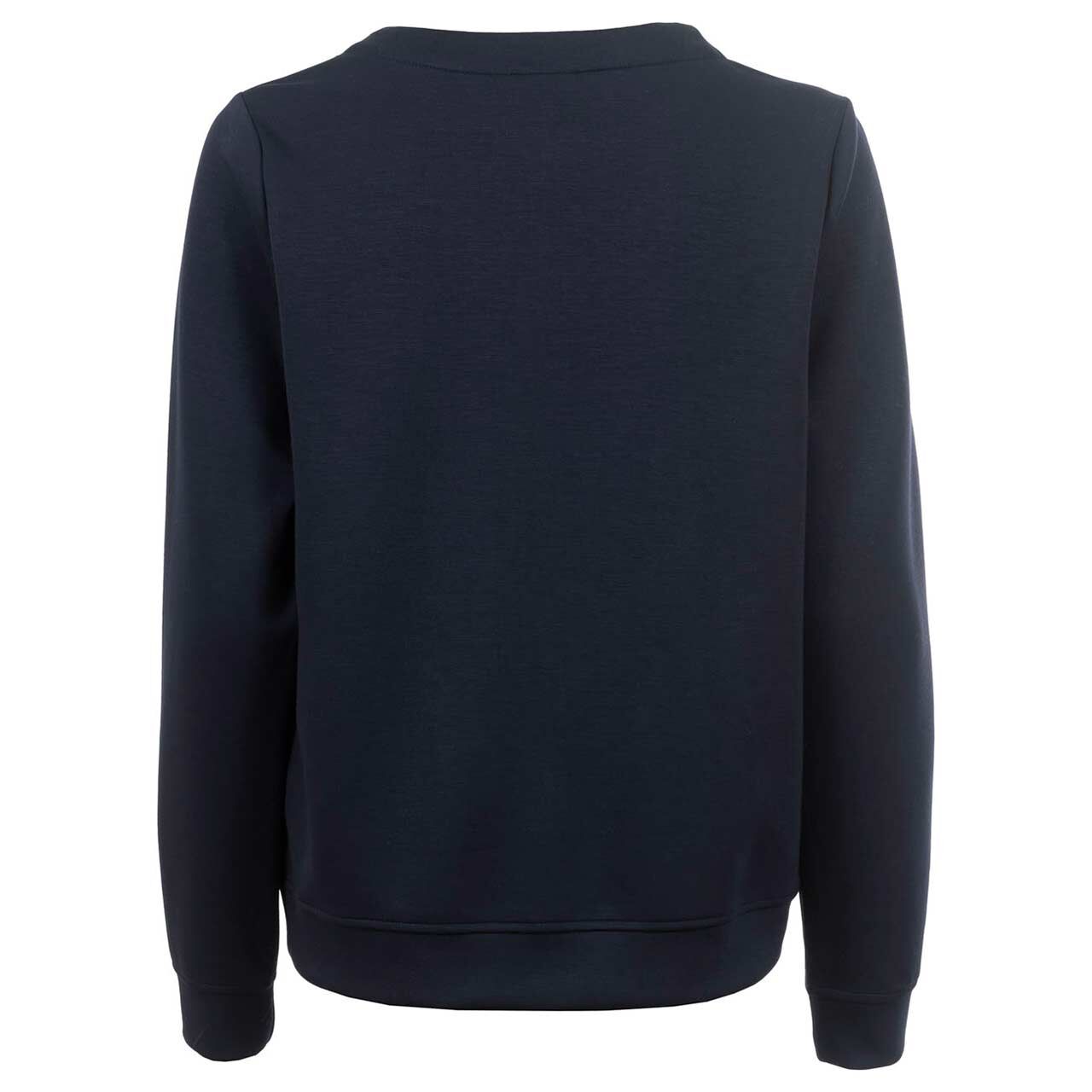 Damen Sweatjacke von Soquesto in Dunkelblau mit Print, Rückansicht