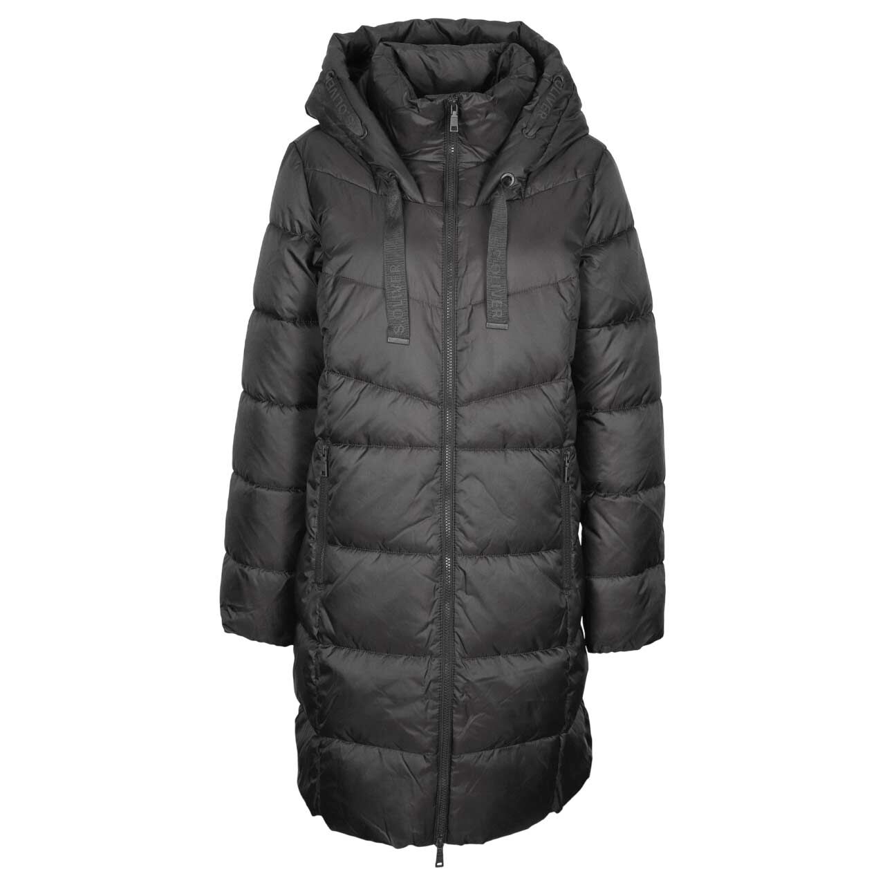 s.Oliver Damen Mantel shiny black