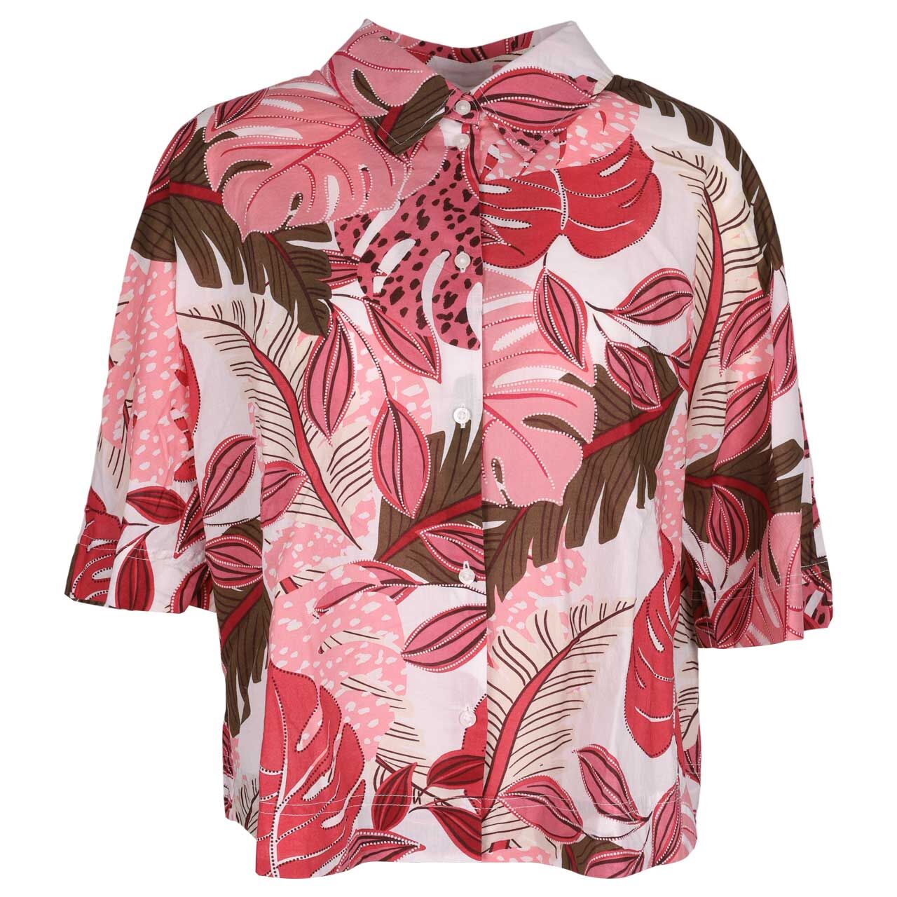 s.Oliver Damen Kurzarm Bluse marsala pink print