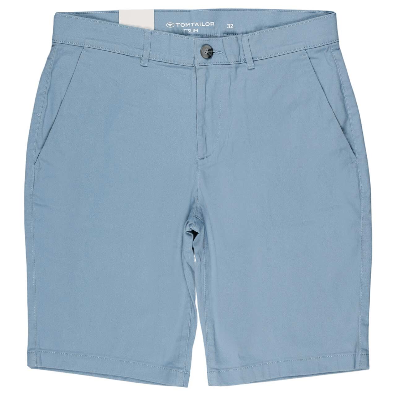 Herren Chino Baumwoll Bermuda von Tom Tailor in Hellblau, Vorderansicht