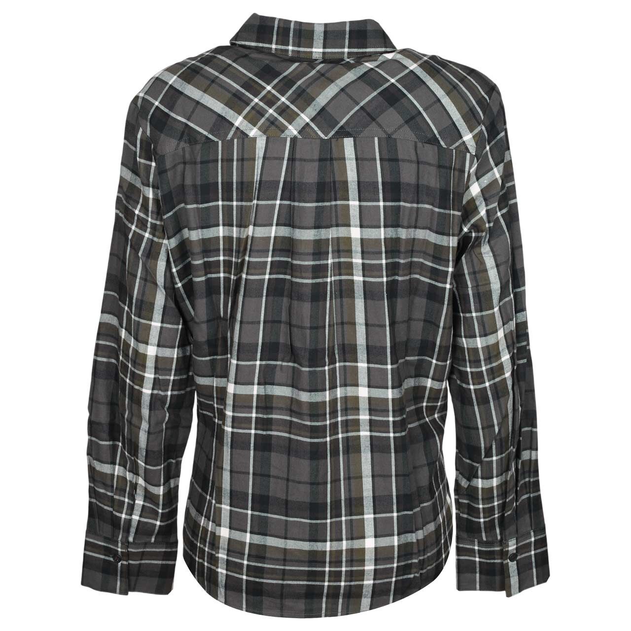 Damen Langarm Bluse von s.Oliver in Grau kariert, Rückansicht