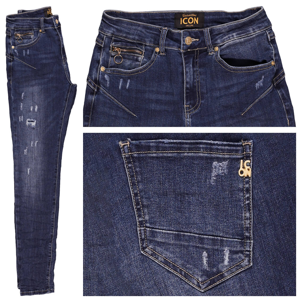 Senoritas ICON California Sunrise Jeans indigo blue destroyed 