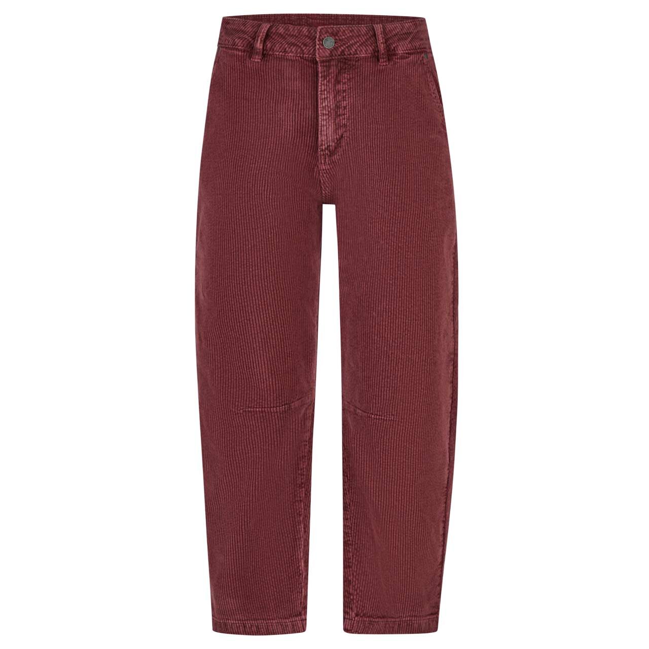 Damen Cordhose Barrel 7/8 Corduroy von Buena Vista in Weinrot, Vorderansicht