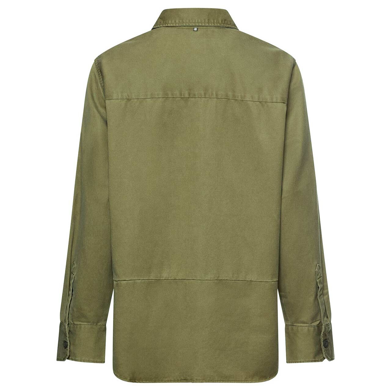 Damen Langarm Bluse von Camel active in Olivgrün, Rückansicht