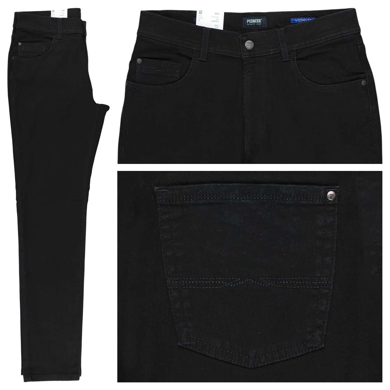 Pioneer Rando Jeans Megaflex black raw thermo