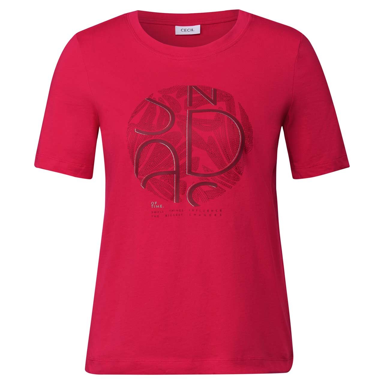 Cecil Damen T-Shirt Basic Circle glazed apple red 