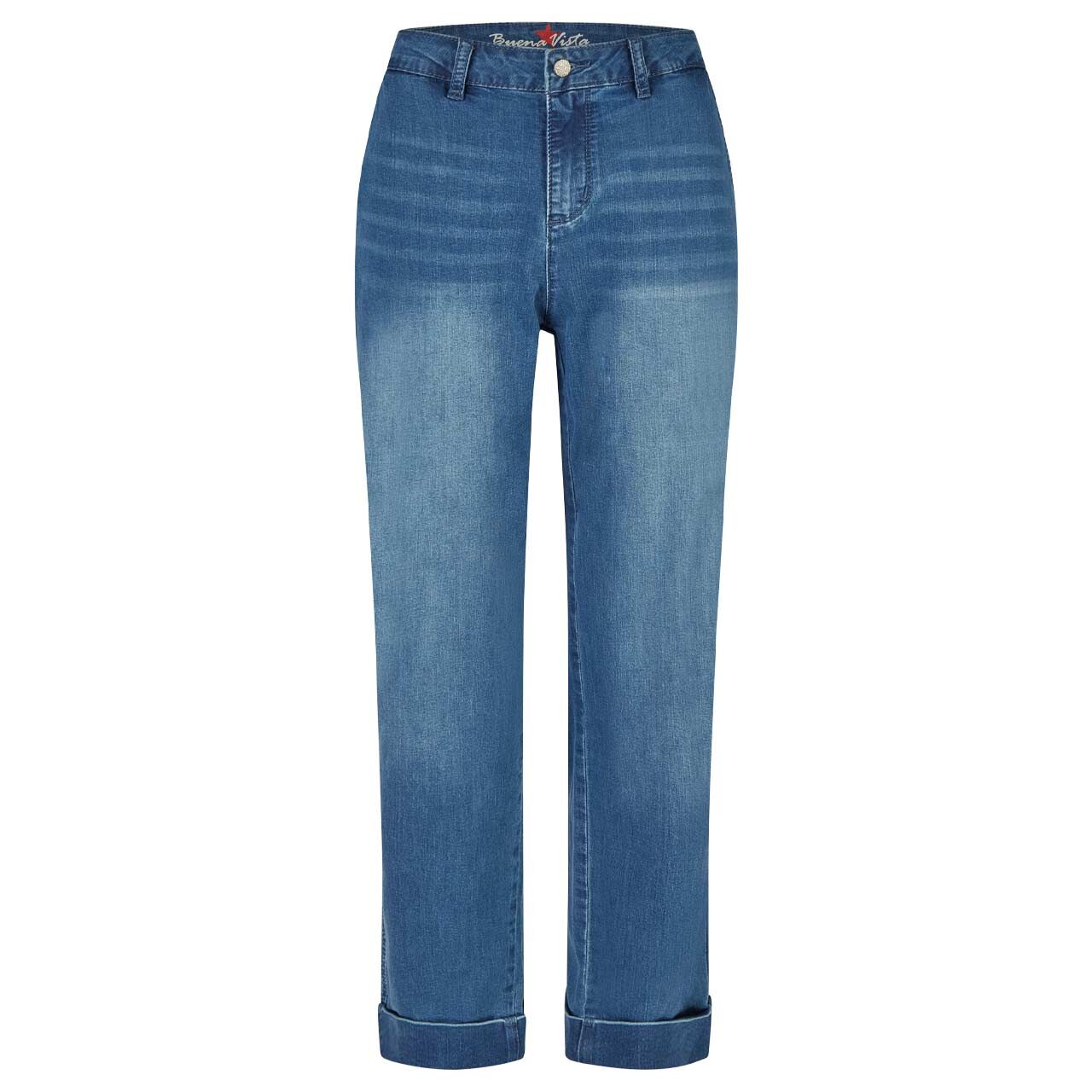 Damen 7/8 Jeans Chino von Buena Vista in Blau angewaschen, Vorderansicht