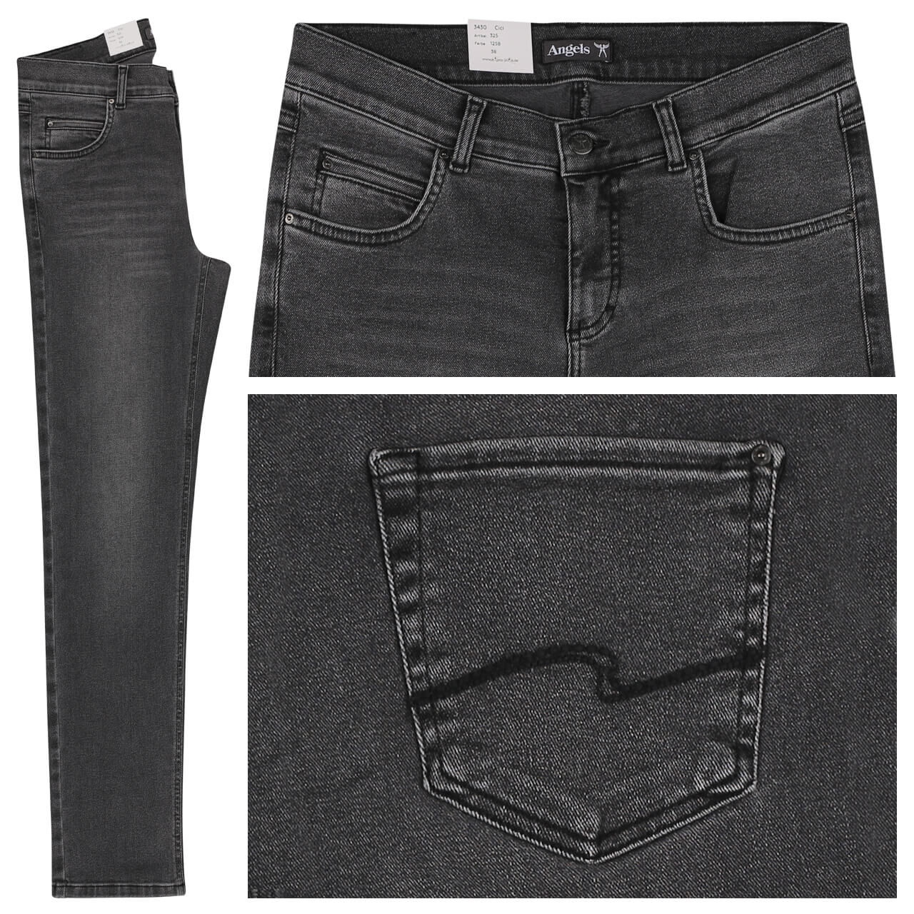 Angels Jeans Cici für Damen in Dunkelgrau, FarbNr.: 1258 Angels Jeans Cici für Damen in Dunkelgrau, FarbNr.: 1258