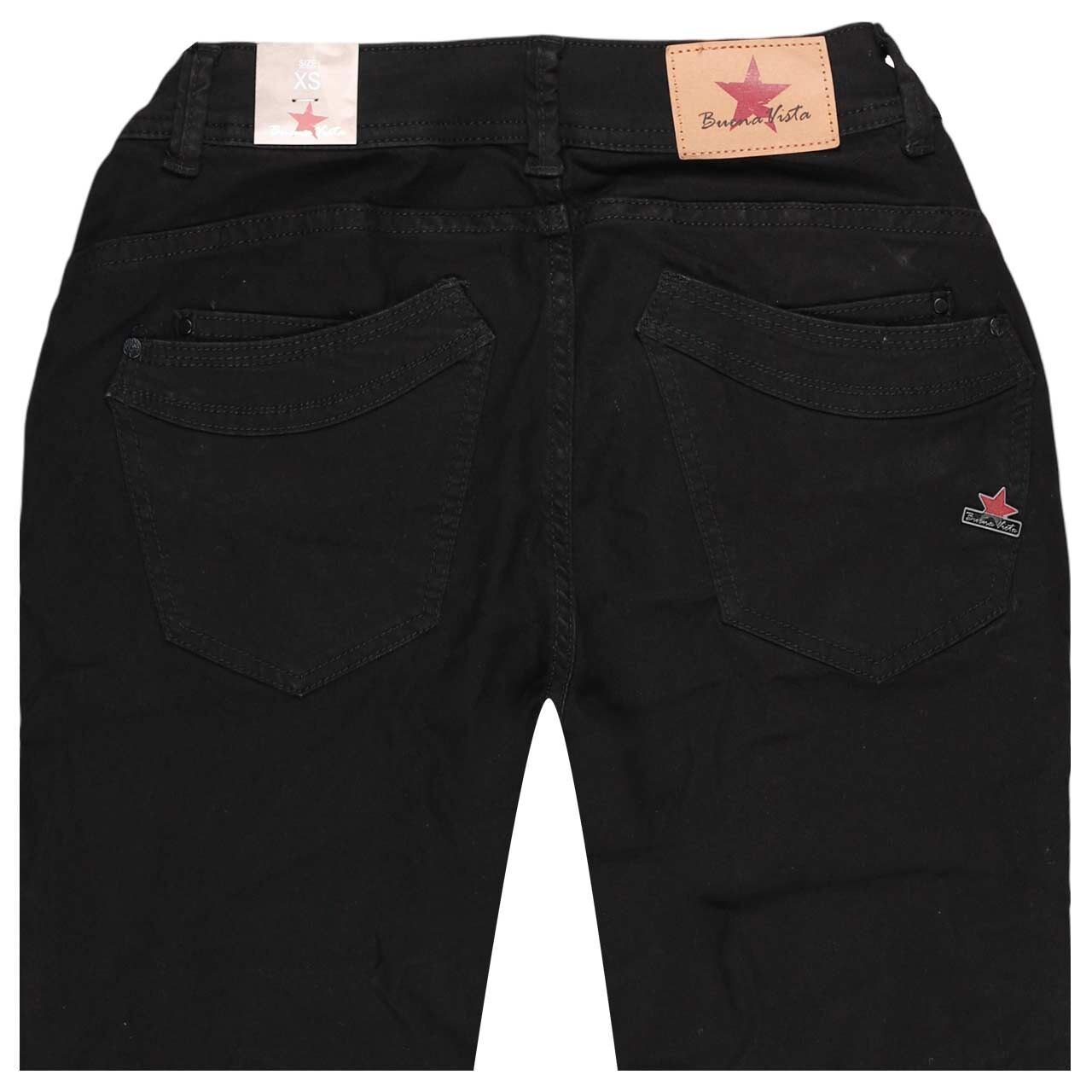 Damen Baumwollhose Malibu 7/8 Stretch Twill von Buena Vista in Schwarz, detaillierte Rückansicht