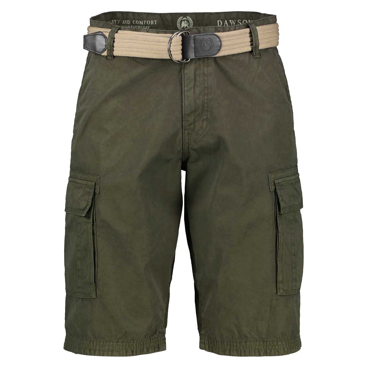 Cargo Baumwoll Bermuda Dawson von Lerros in Olivgrün, Vorderansicht
