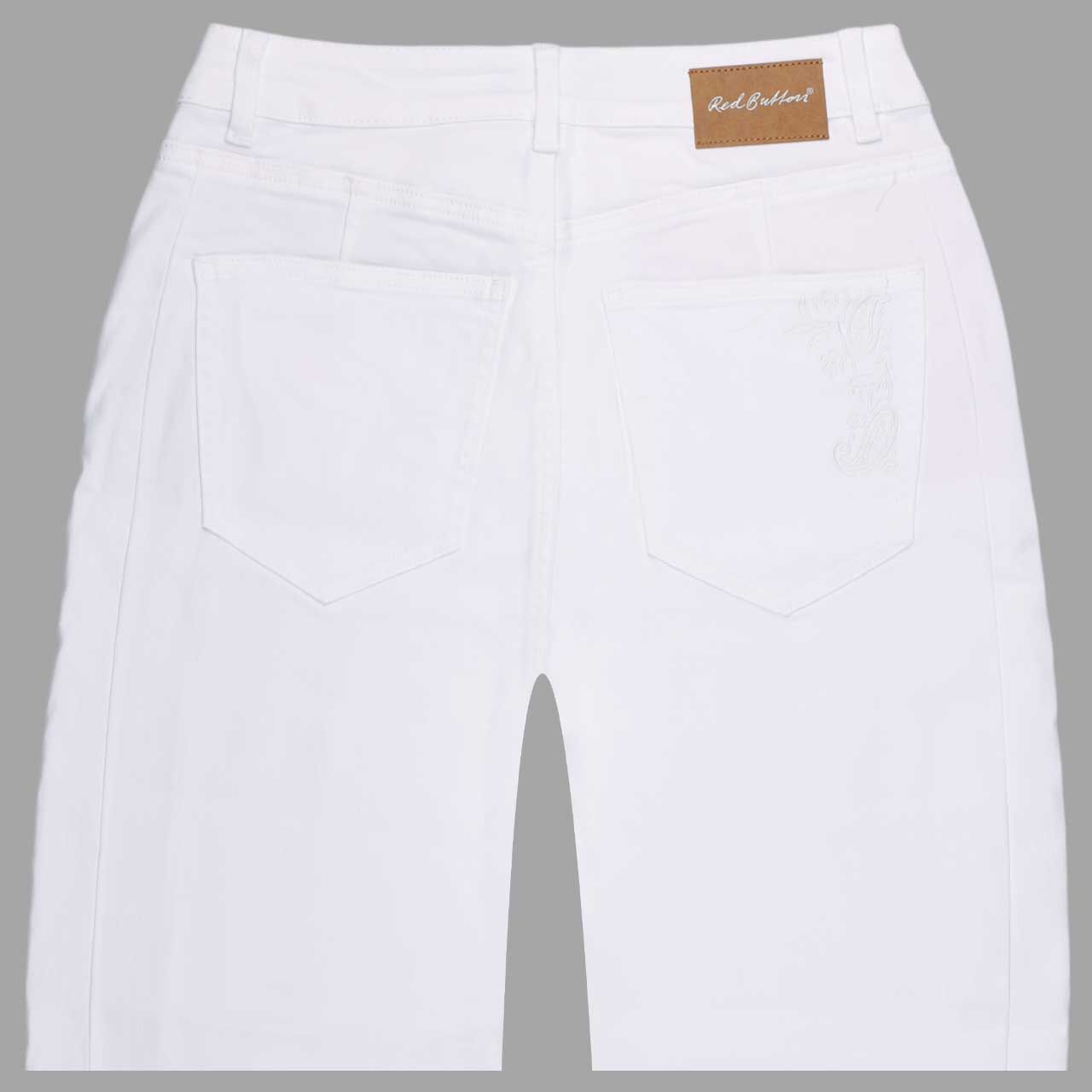 Damen Ankle Jeans Caitlina von Red Button in Weiß, detaillierte Rückansicht