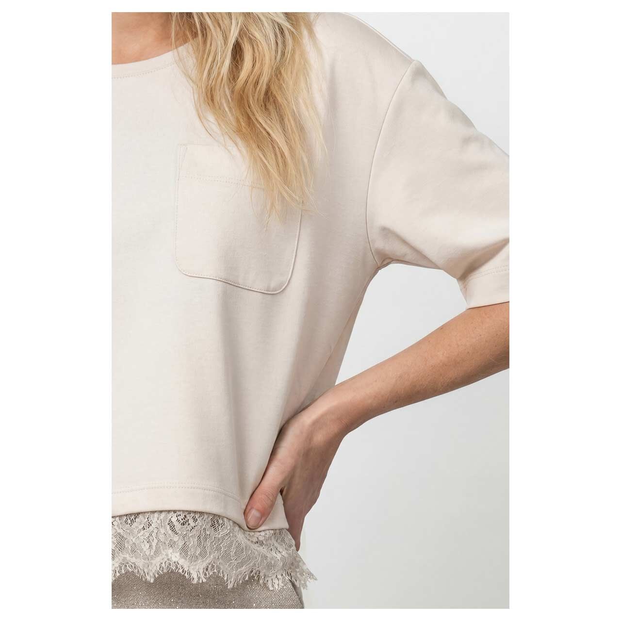 Monari Damen Kurzarm Sweatshirt pearly