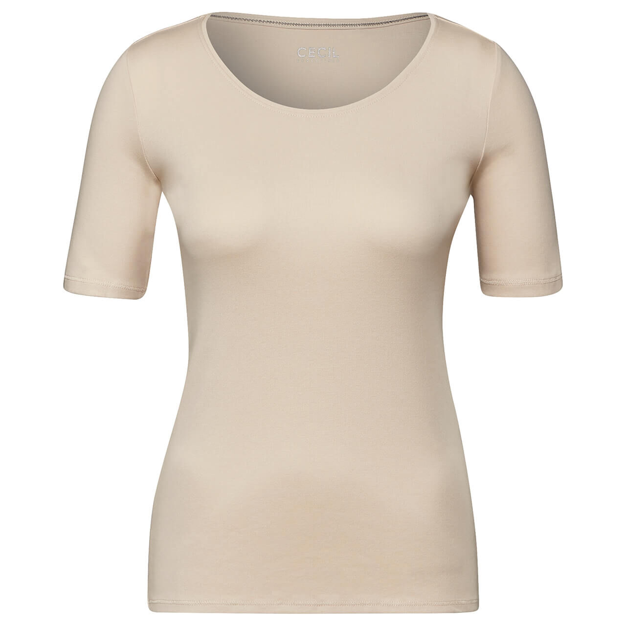 Cecil Damen T-Shirt Lena smooth sand beige