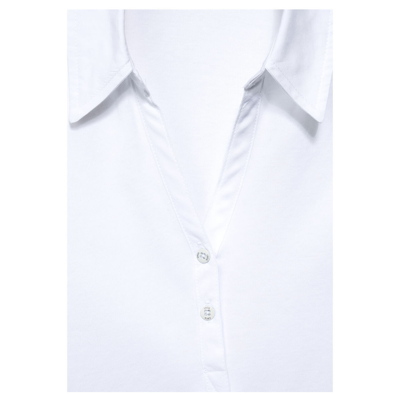 Cecil Poloshirt für Damen in Weiß, FarbNr.: 10000