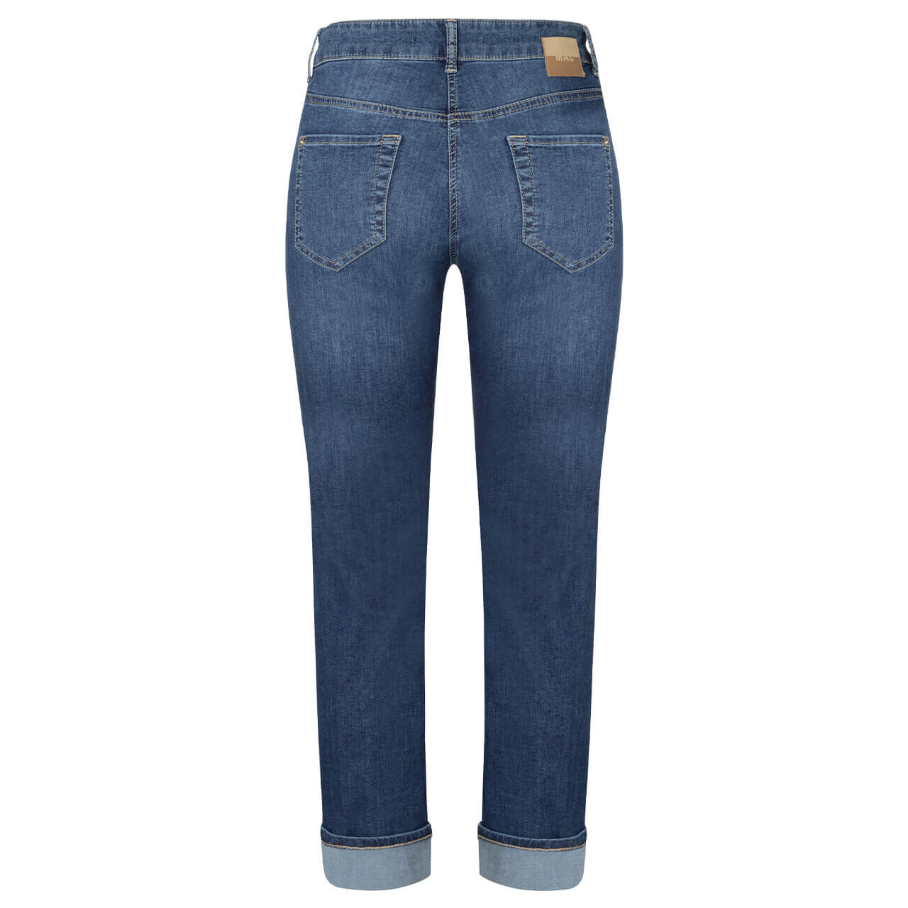 Stretch Damen Cropped Ankle Jeans Sue von MAC in Mittelblau angewaschen, Seitansicht