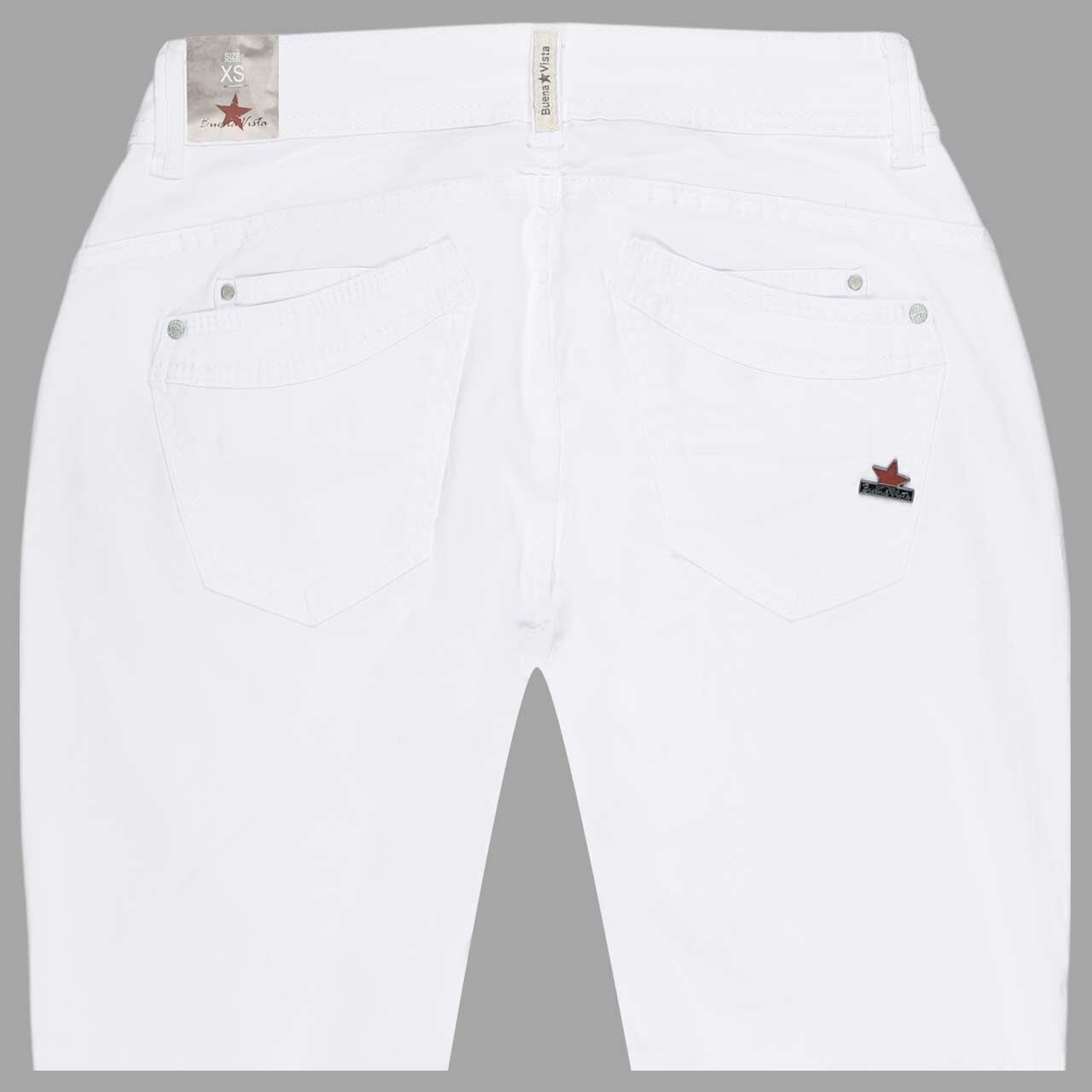 Stretch Twill Baumwollhose Malibu 7/8 von Buena Vista in Weiß, detaillierte Rückansicht