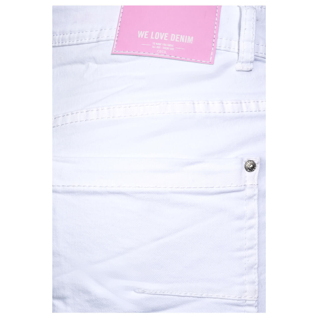 Cecil Jeans Scarlett Shorts für Damen in Weiß, FarbNr.: 10438