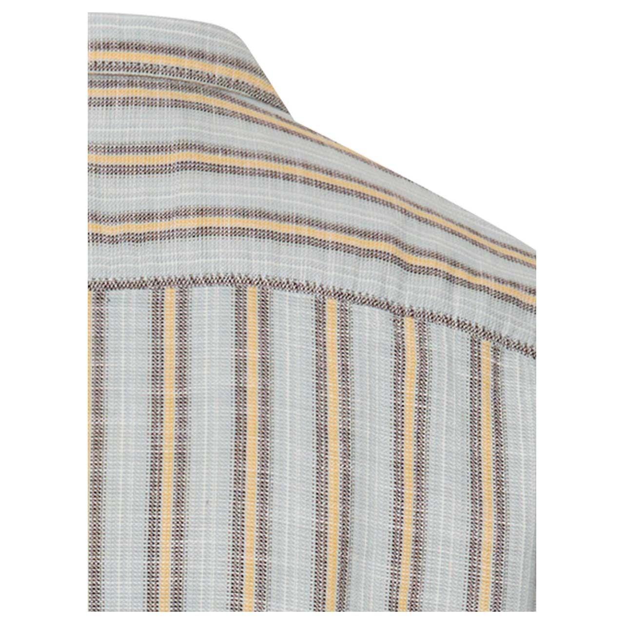 Herren Kurzarm Hemd von Camel active in der Hellblau gestreift, Detailansicht hinten