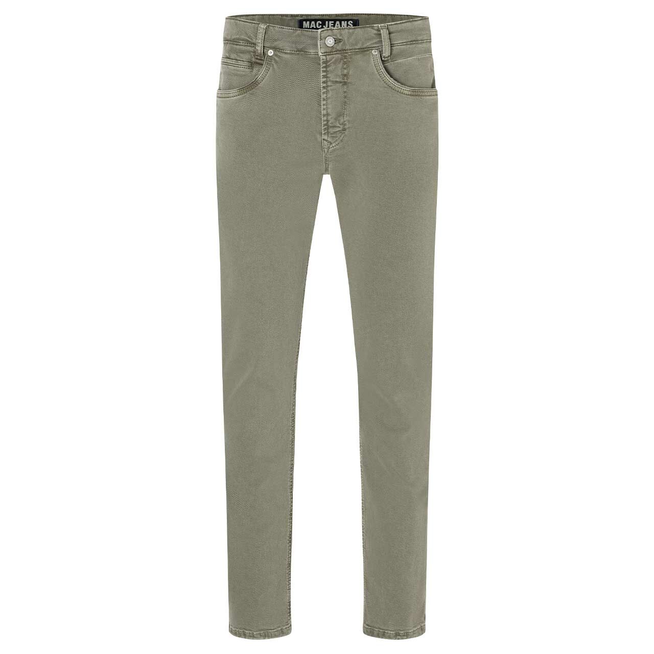 Stretch Herrenjeans Arne Pipe Driver von MAC in Grün angewaschen, Vorderansicht