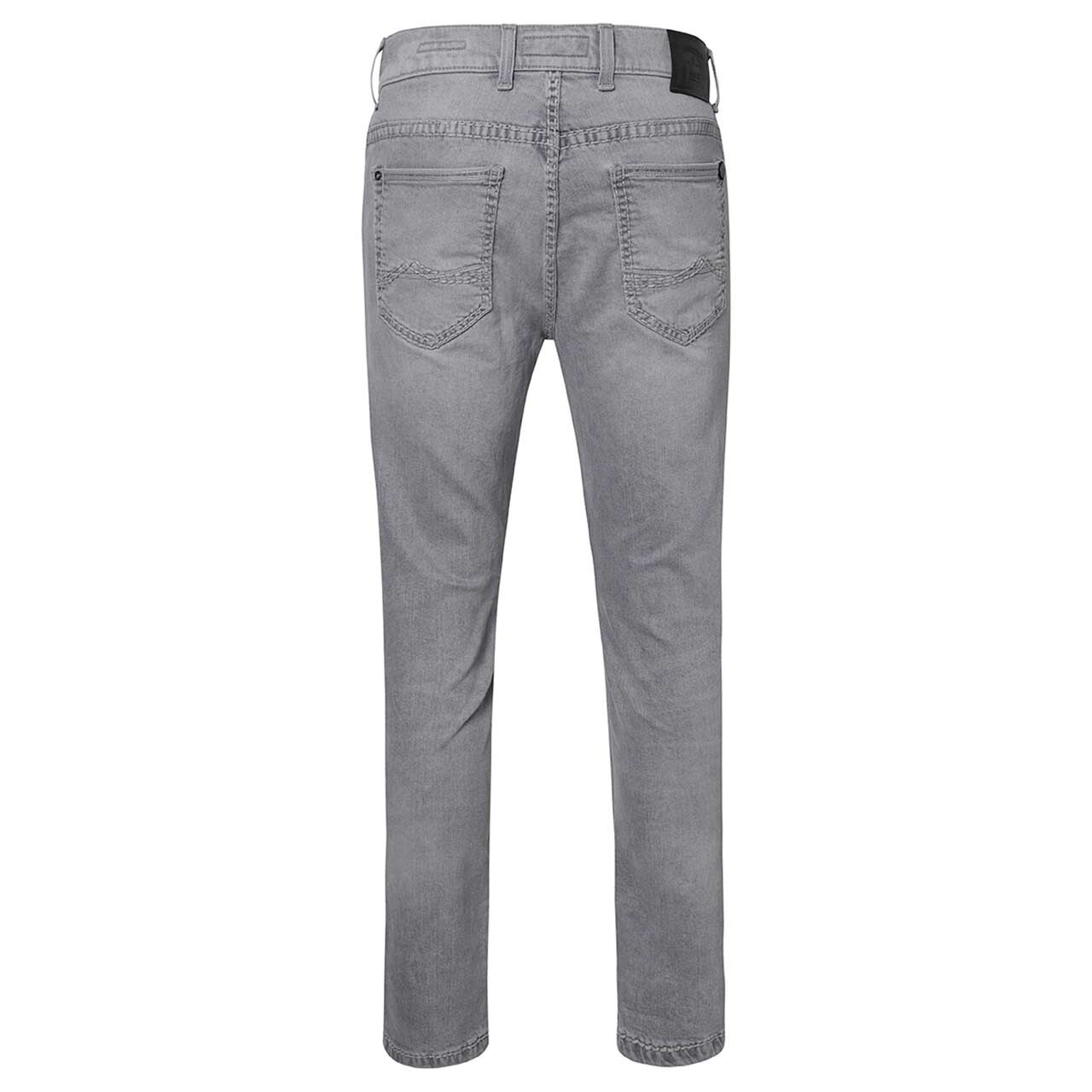 Stretch Herrenjeans Rando Megaflex in Hellgrau angewaschen, Rückansicht