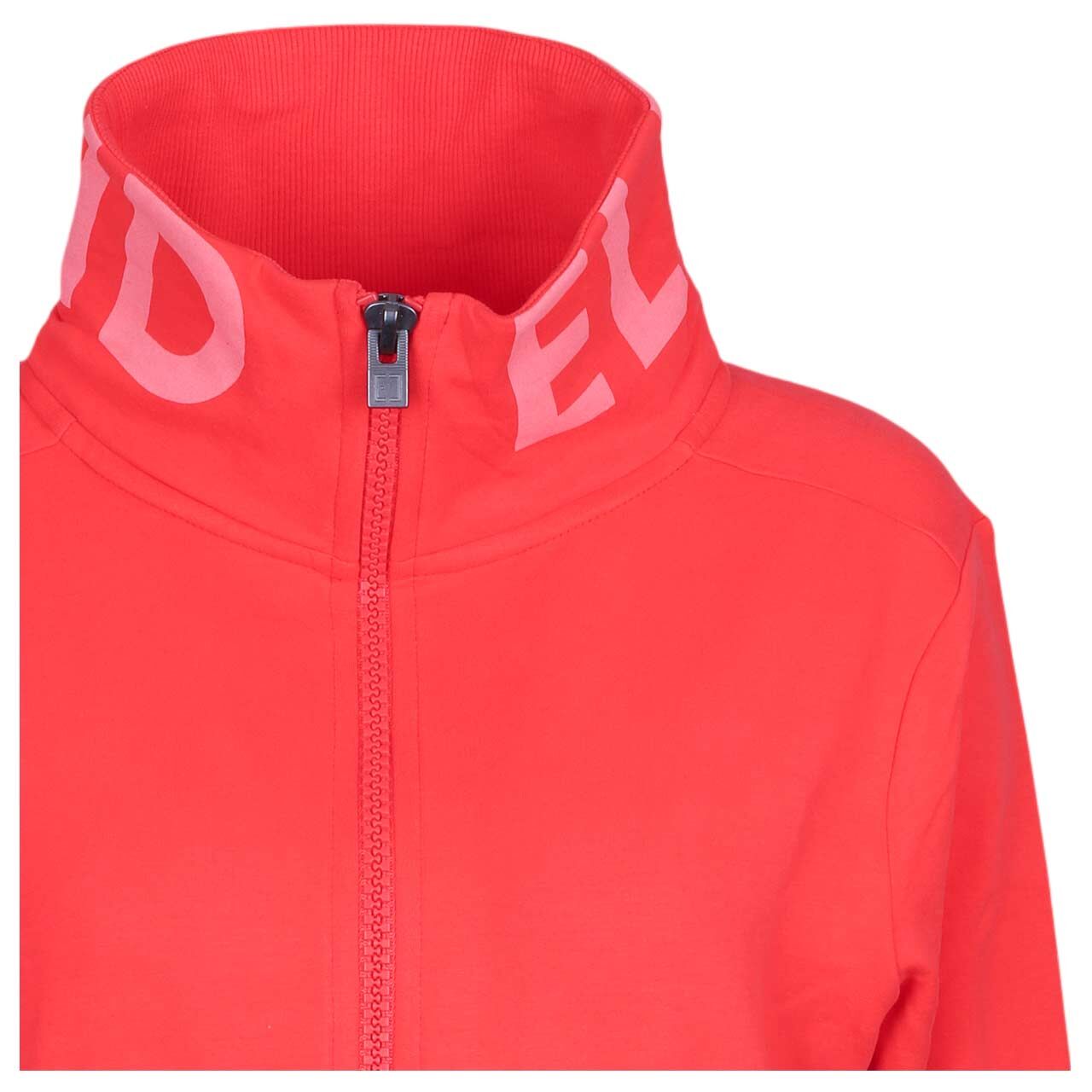 Damen Sweatjacke Alvis von Elbsand in Rot, Detailansicht von vorn