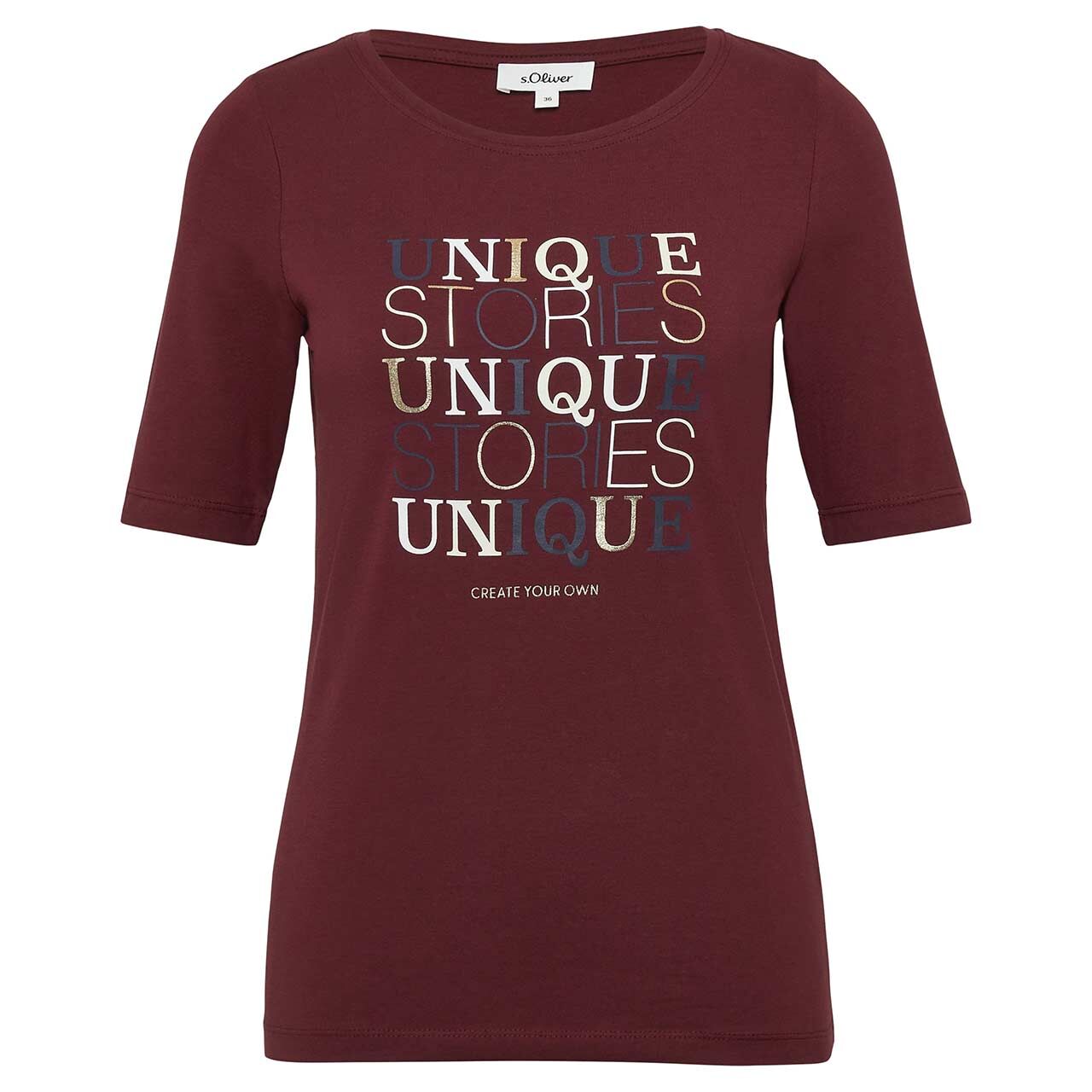s.Oliver Damen T-Shirt dark merlot print