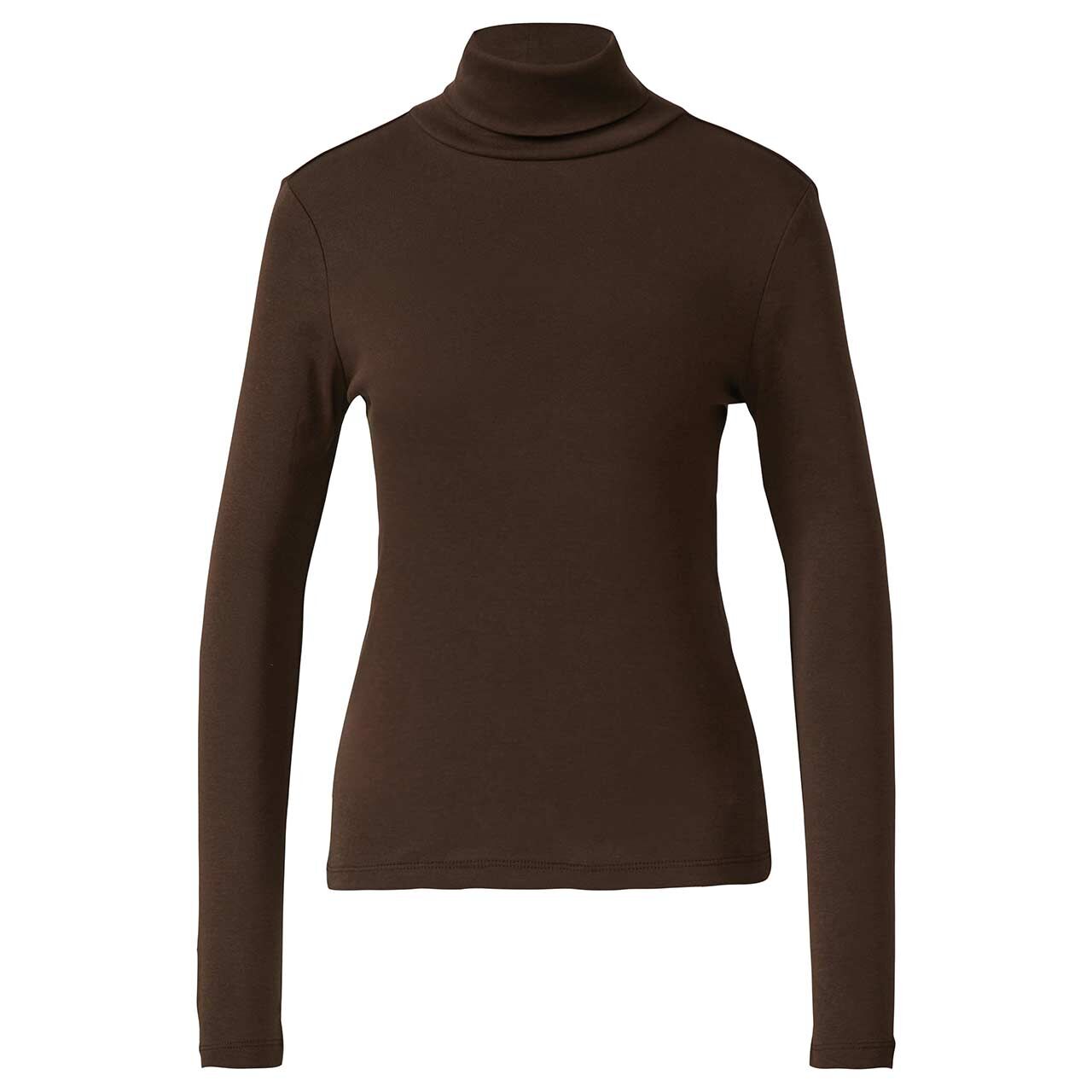 s.Oliver Damen Rollkragen Langarm Shirt coffee brown