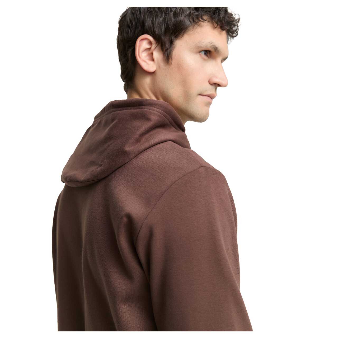 Herren Hoodie Sweatshirt von Tom Tailor in Braun mit Print, Detailansicht der Seite