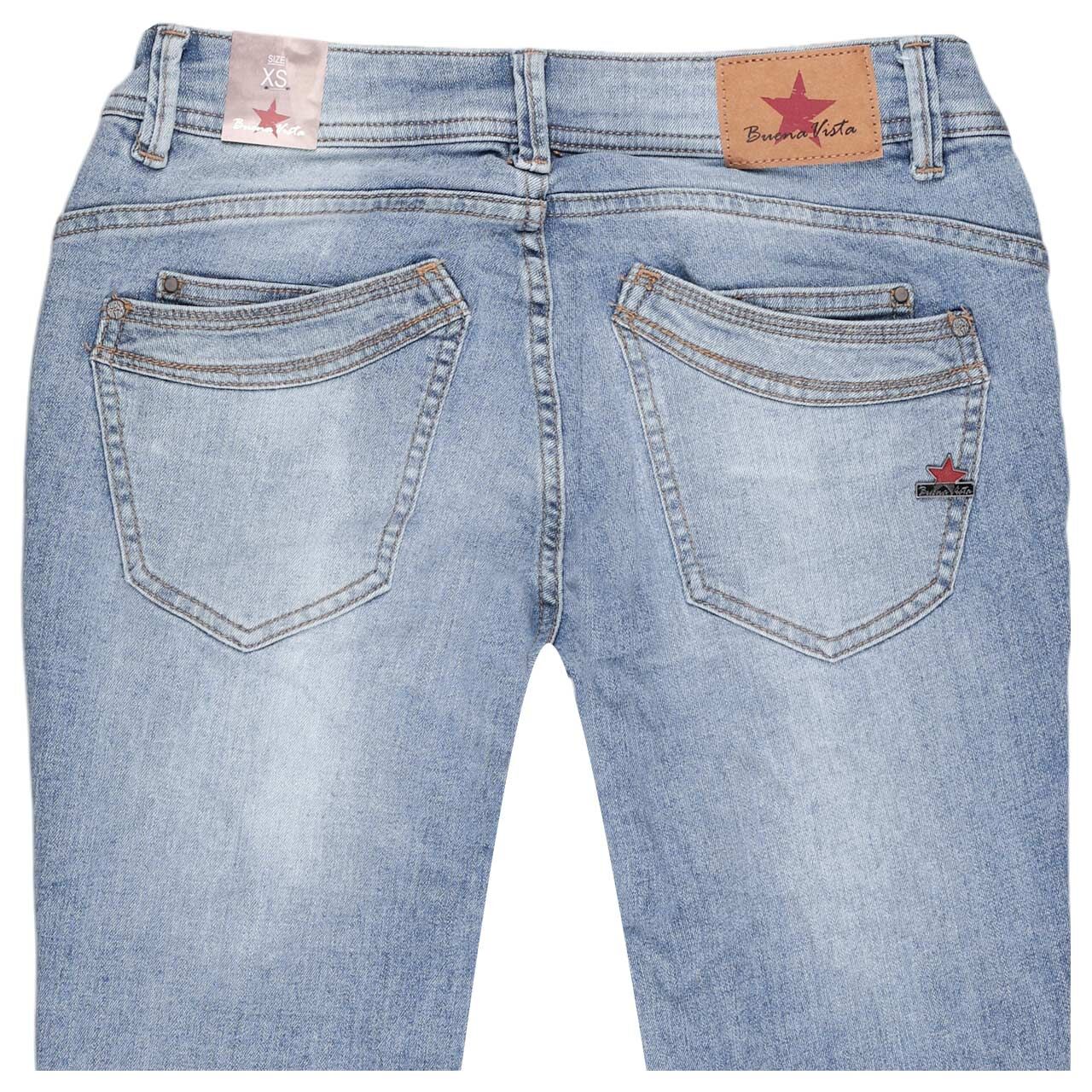 Damenjeans Malibu von Buena Vista in Hellblau verwaschen, detaillierte Rückansicht