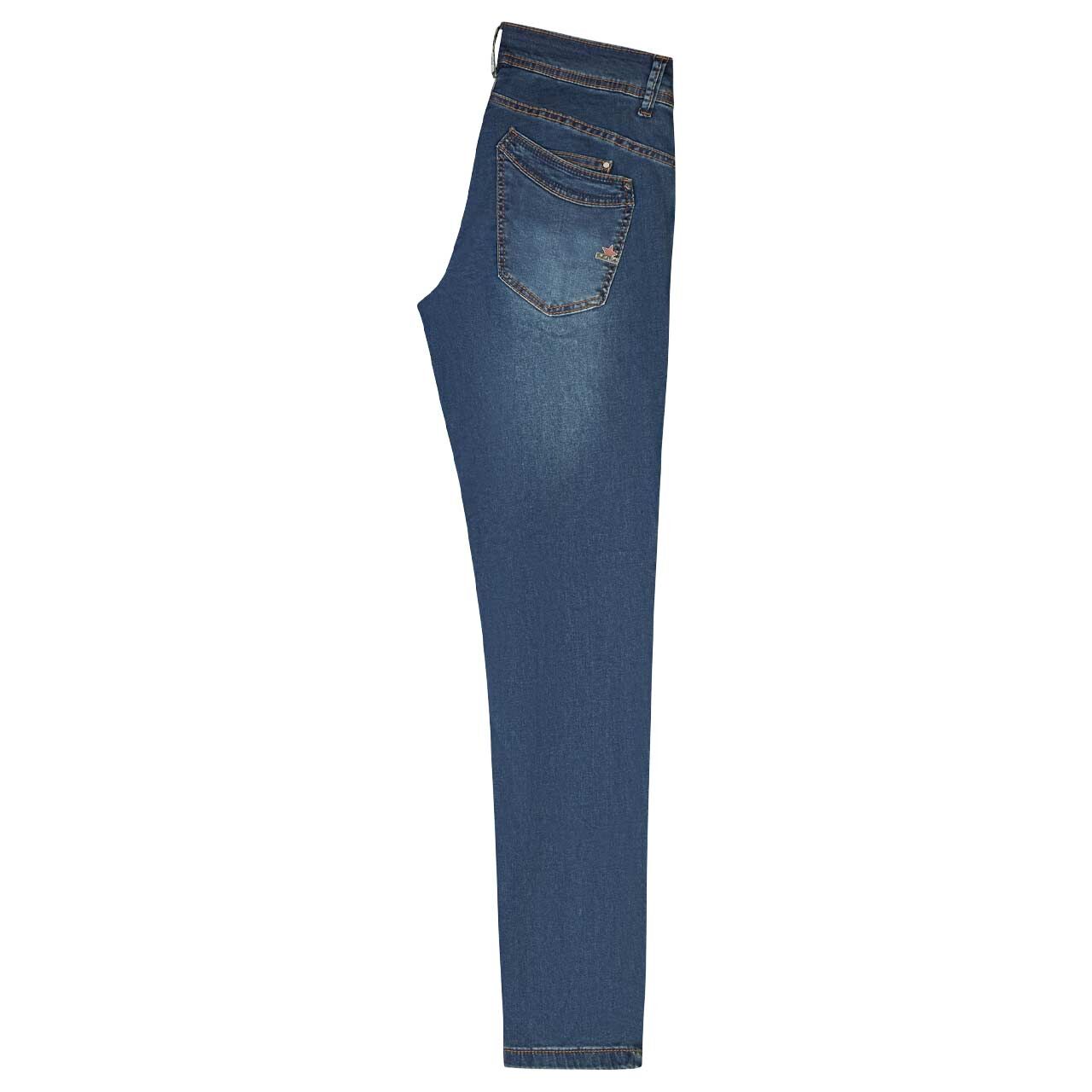 Damen Ankle Jeans Malibu Cropped Cozy Denim von Buena Vista in Dunkelblau verwaschen, Seitenansicht