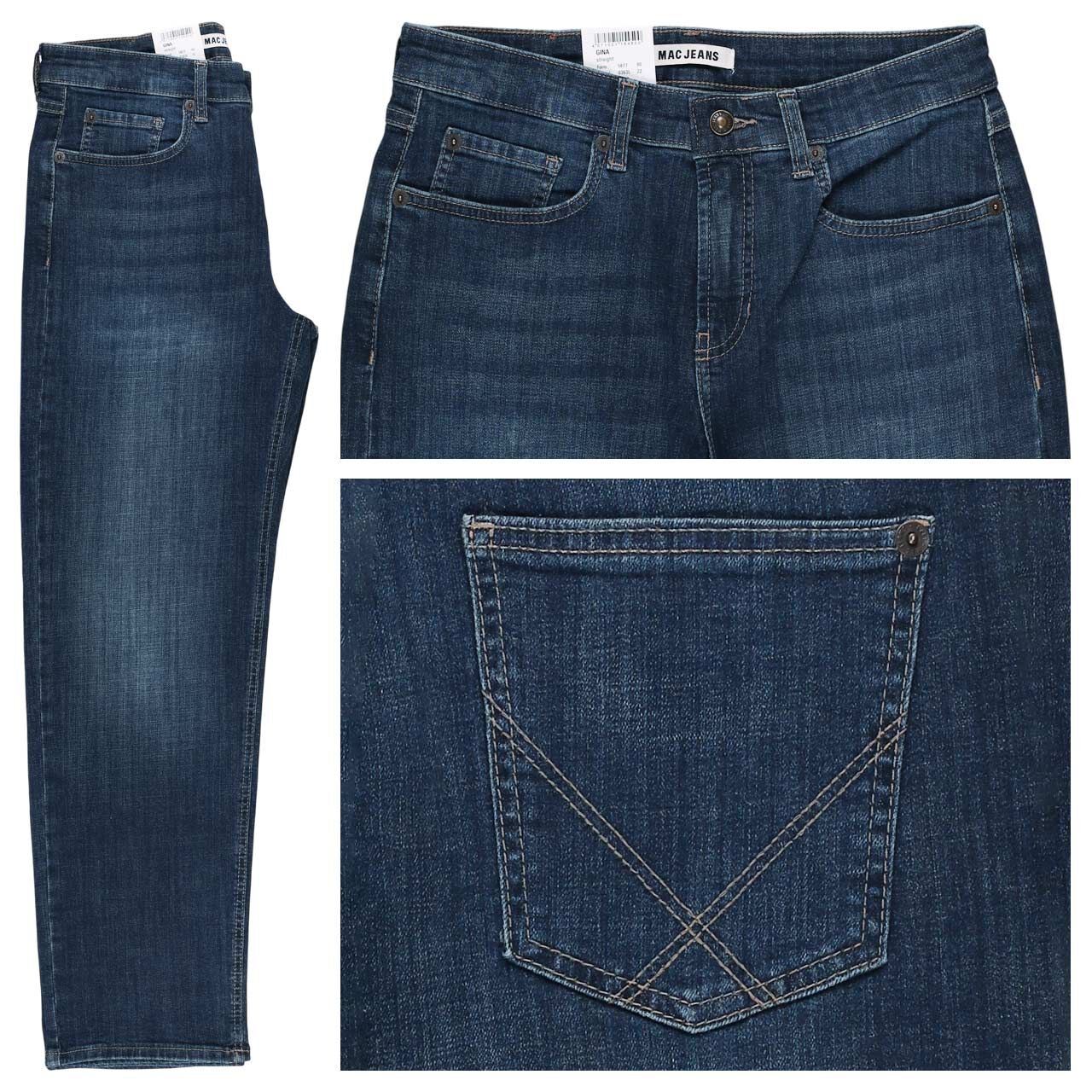 MAC Gina Jeans moonlight blue basic wash straight