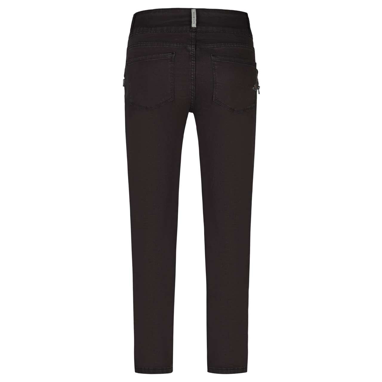 Damen Ankle Baumwollhose Tummyless Cropped Stretch Twill von Buena Vista in Schwarz, Rückansicht