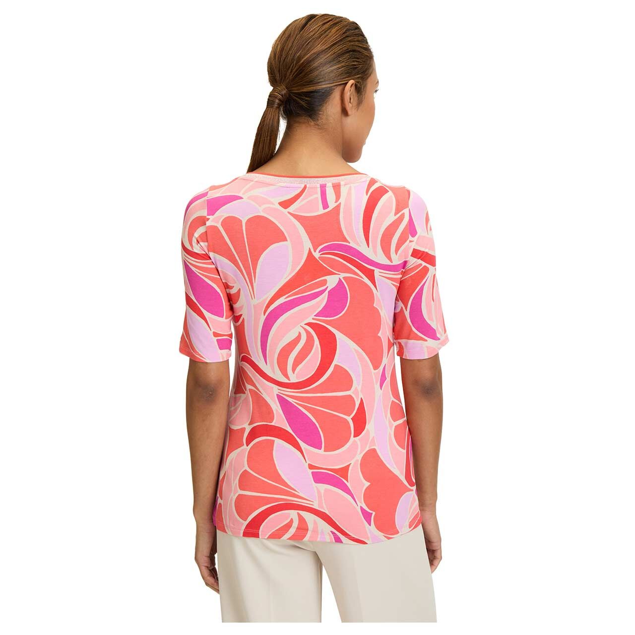 Betty Barclay Damen T-Shirt red rosé printed