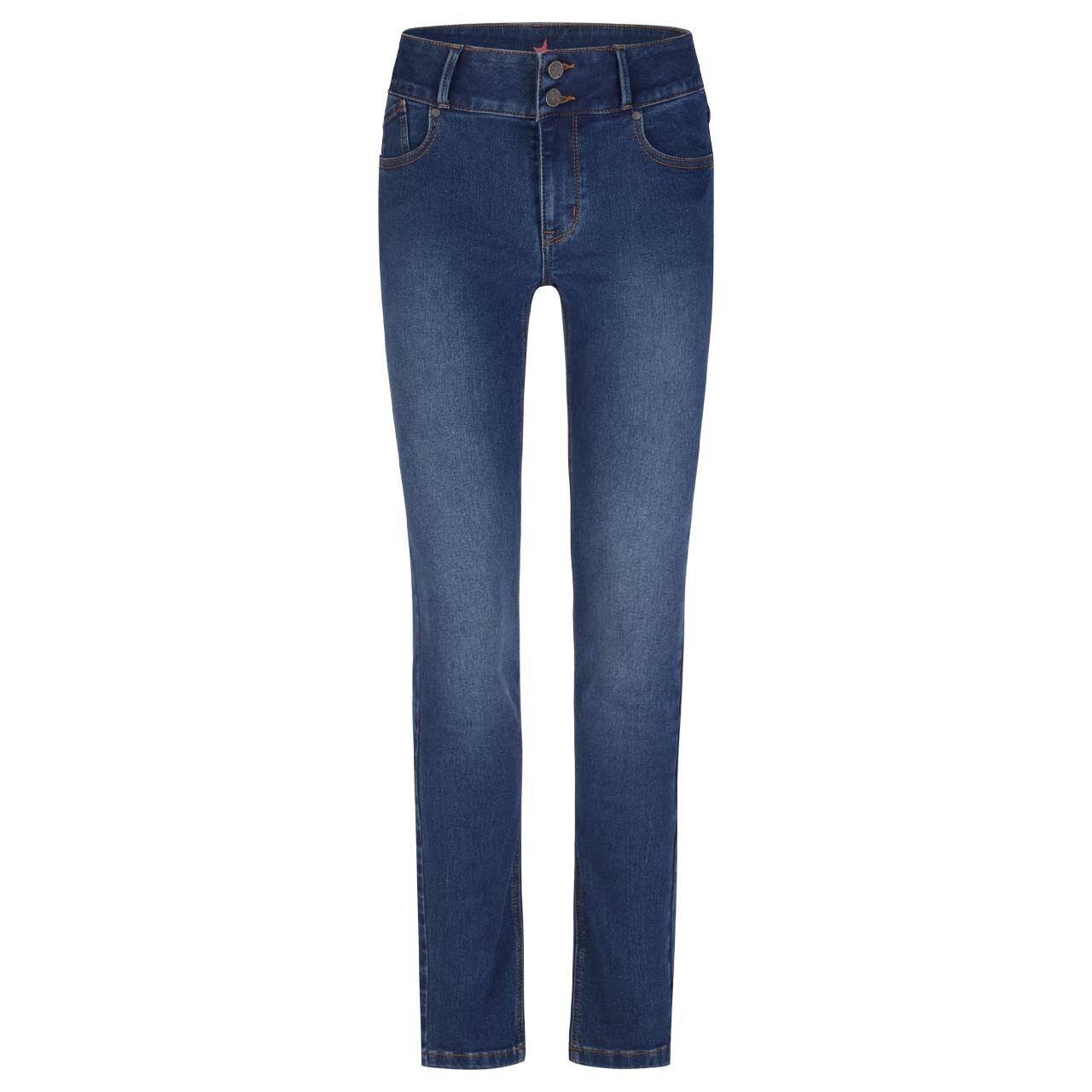 Stretch Denim Jeans Tummyless von Buena Vista in Blau angewaschen, Vorderansicht