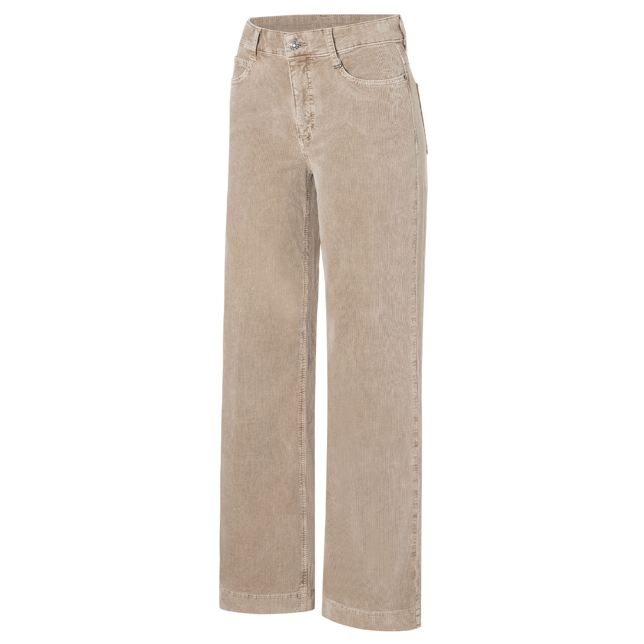 Stretch Damen Cordhose Wide von MAC in Beige, Seitenansicht