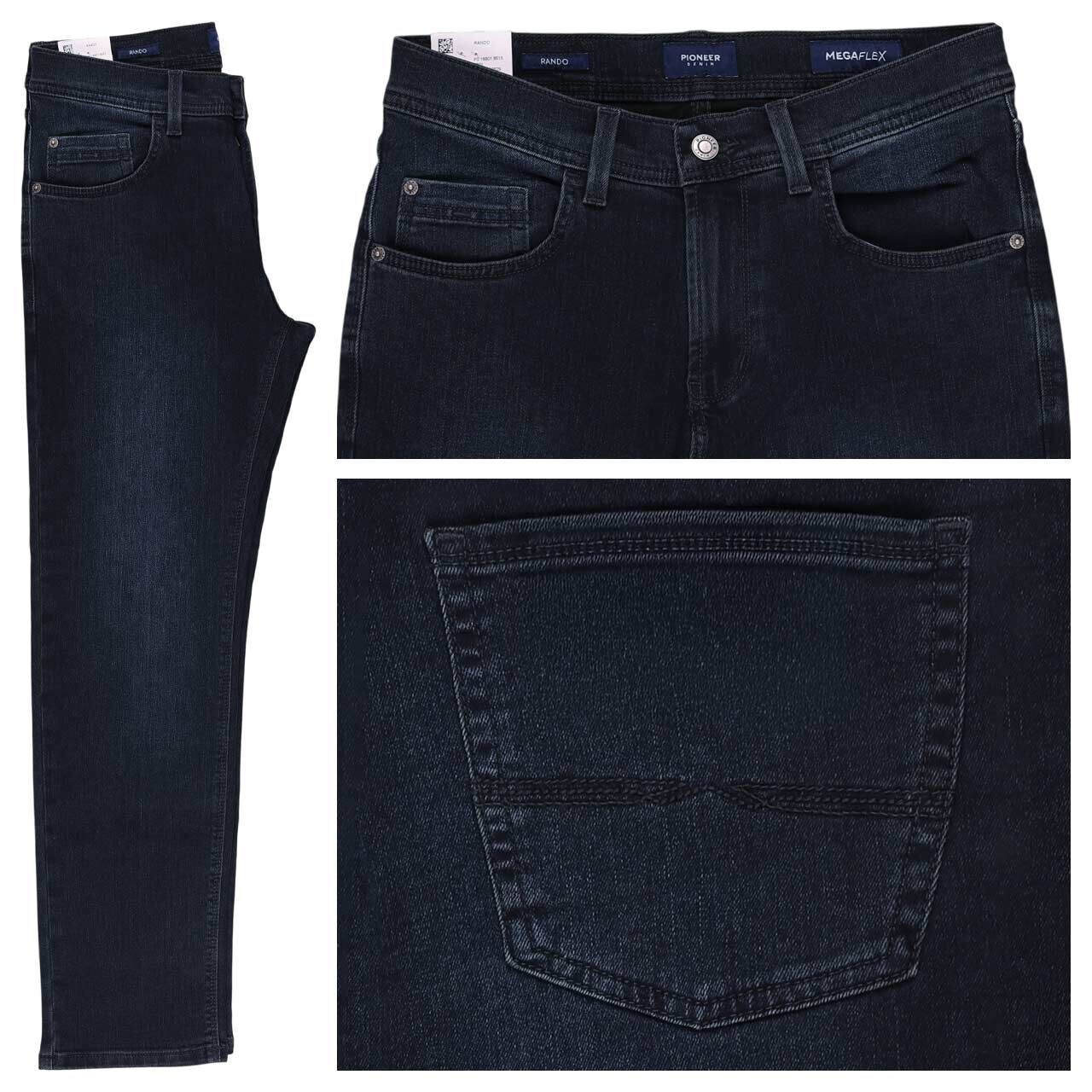 Pioneer Rando Jeans Megaflex blue black stonewash thermo denim
