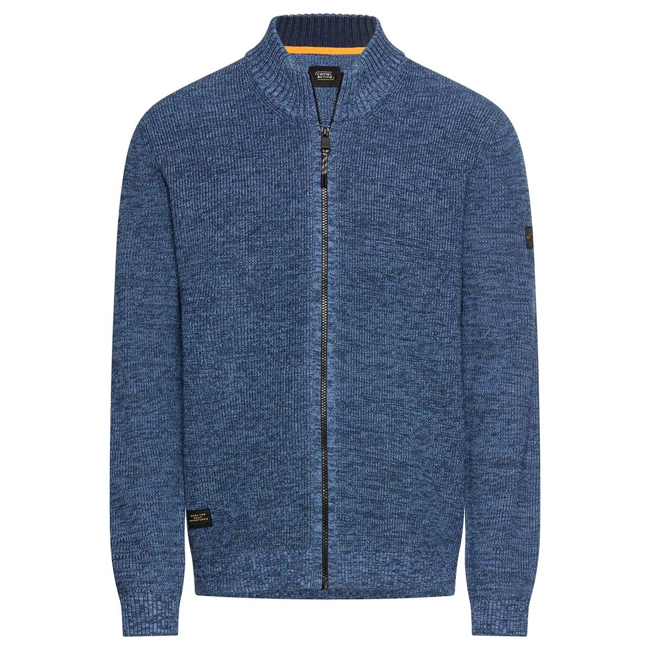 Camel active Herren Strickjacke tinted blue melange
