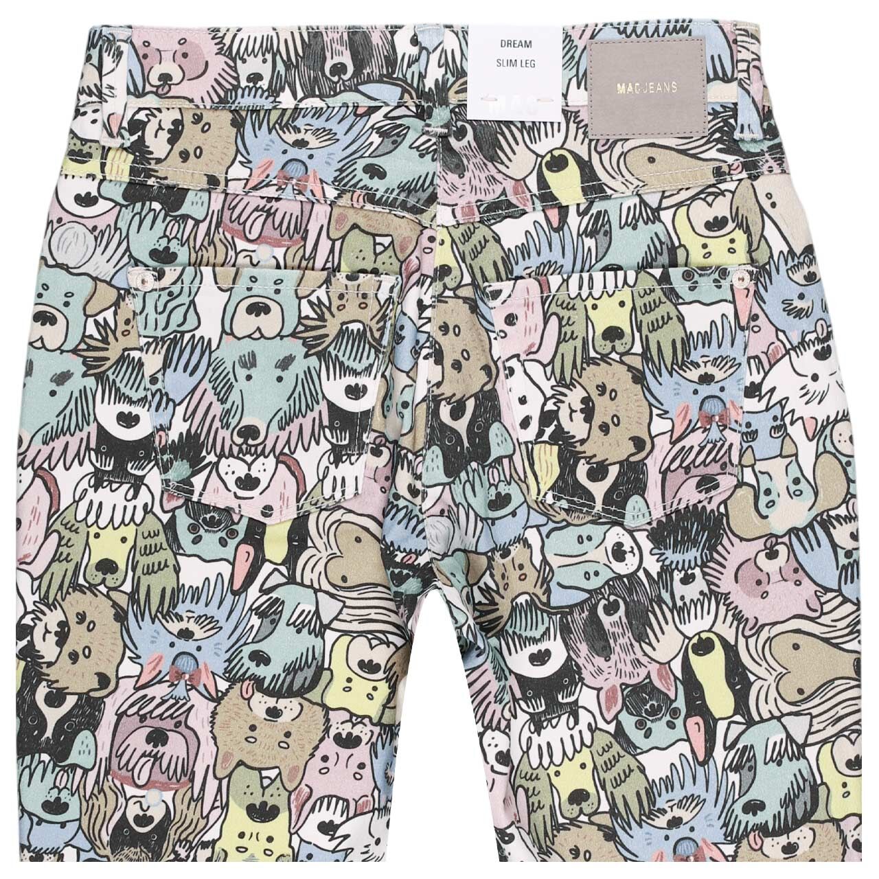 Damen 7/8 Baumwollhose Dream Summer von MAC in Multicolor mit Print, detaillierte Rückansicht