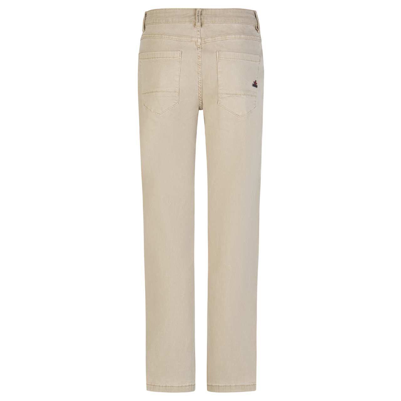 Damen Ankle Baumwollhose Anna C Straight Cropped Jacquard Twill von Buena Vista in Beige, Rückansicht